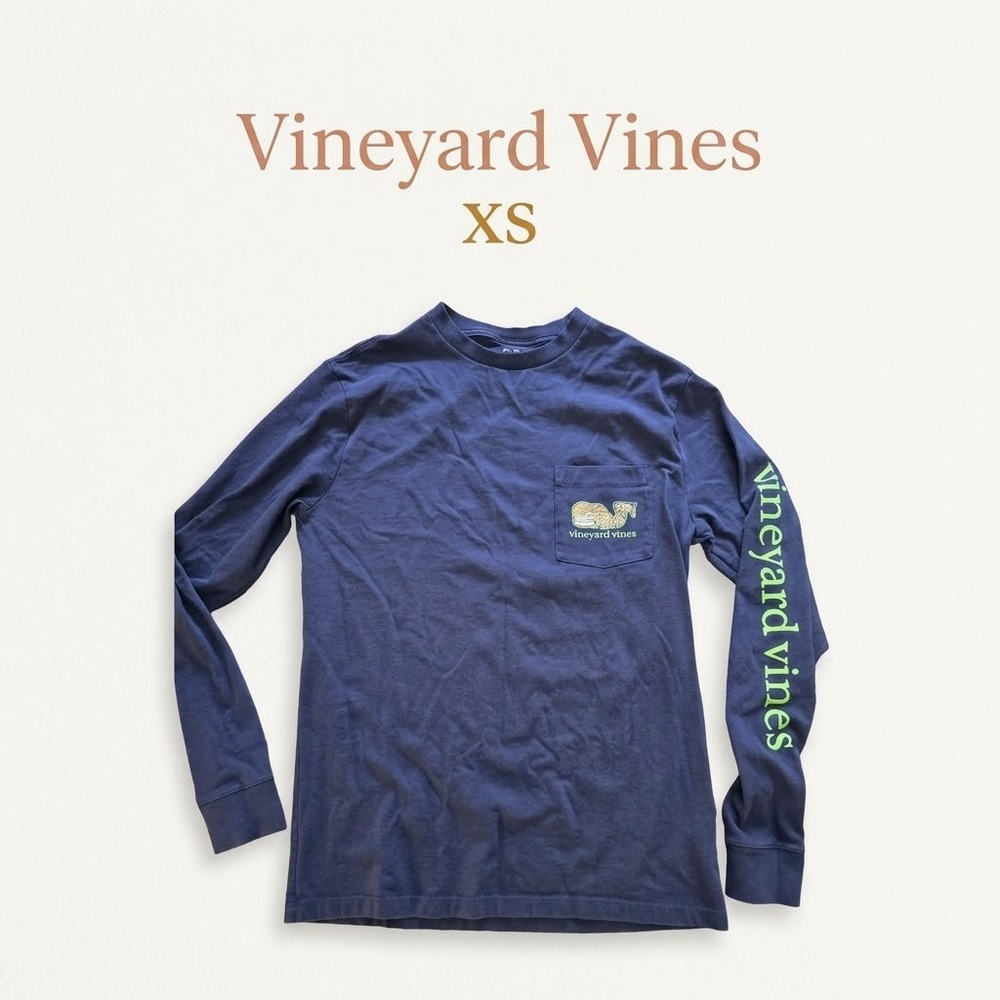 Vineyard Vines Graphic Tee - Halloween Mummy Whale XS Blue